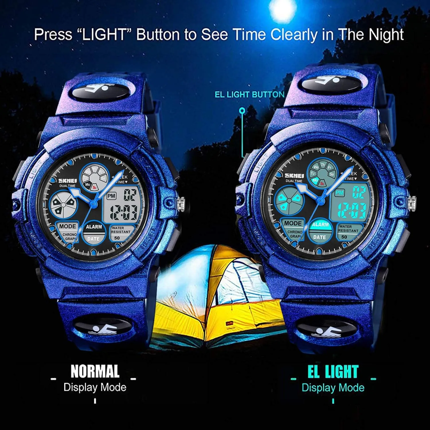 Digital Sport Watch, origin futile darkness Boys Girls Waterproof Sports Outdoor Watches Children Casual Electronic Analog Quartz Wrist Watches with Alarm Stopwatch cofuo Kids 