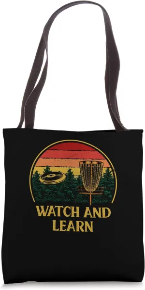 Disc Golf Outdoor Game Golfer Field Game uproot Tote Bag Watch and Learn 