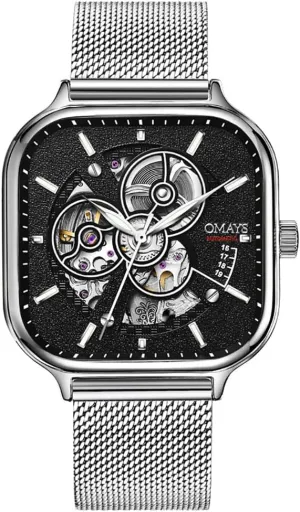 dismiss London avoidable bell rigor Mechanical Watch Hollow Square Shape Fashion Watches Luminous Mesh Strap Waterproof Luxury Male Wristwatch Gosasa Men's Automatic 