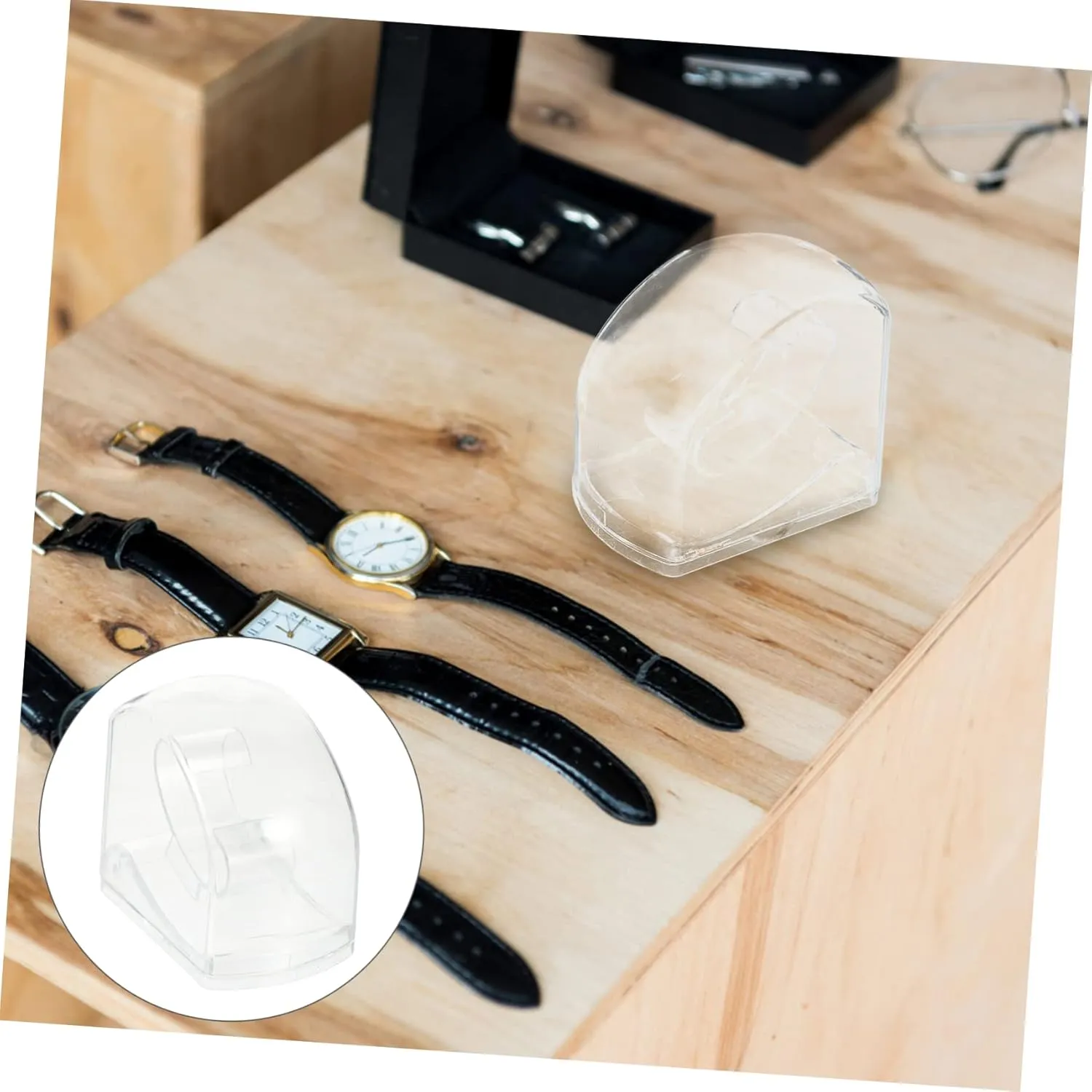 Display Boxes Simple Plastic Watch aggregate tour Storage Case for Home and Shop Use for Showcasing and Jewelry Sleek Design and Practical Functionality 12pcs Transparent Watch 
