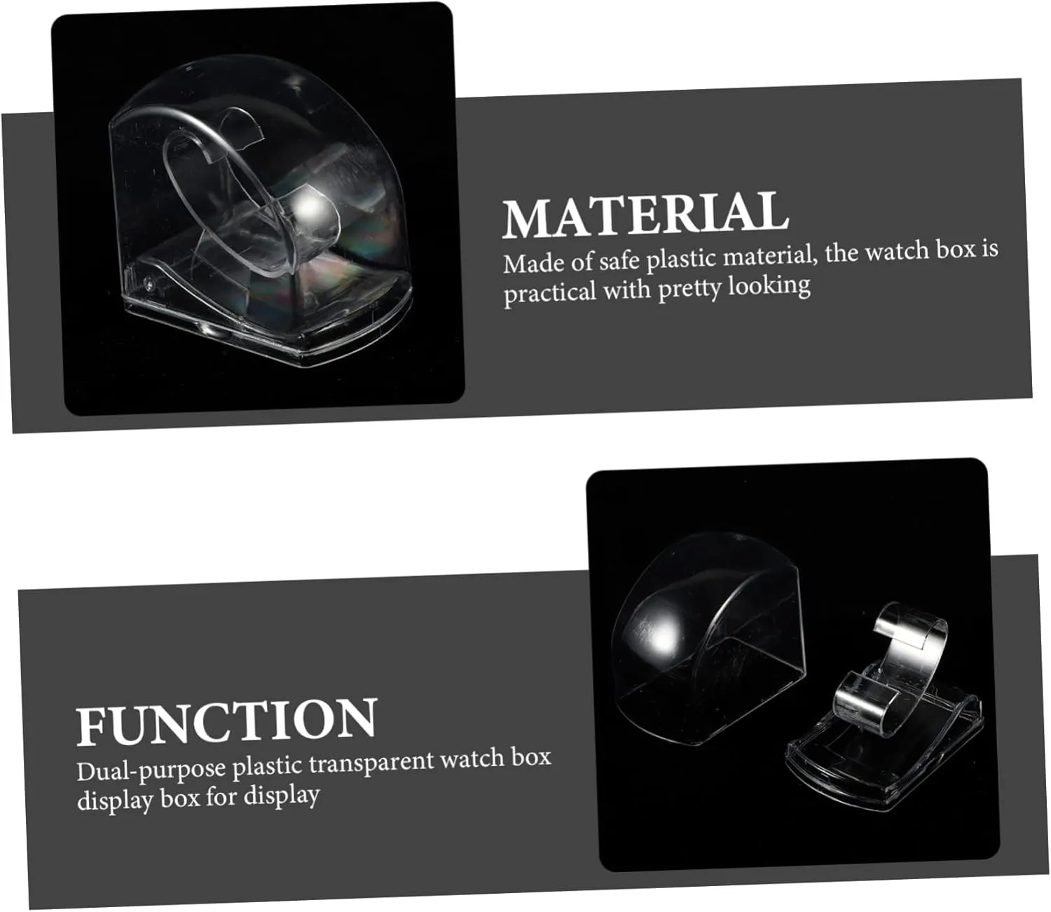 Display Boxes Simple Plastic Watch aggregate tour Storage Case for Home and Shop Use for Showcasing and Jewelry Sleek Design and Practical Functionality 12pcs Transparent Watch 