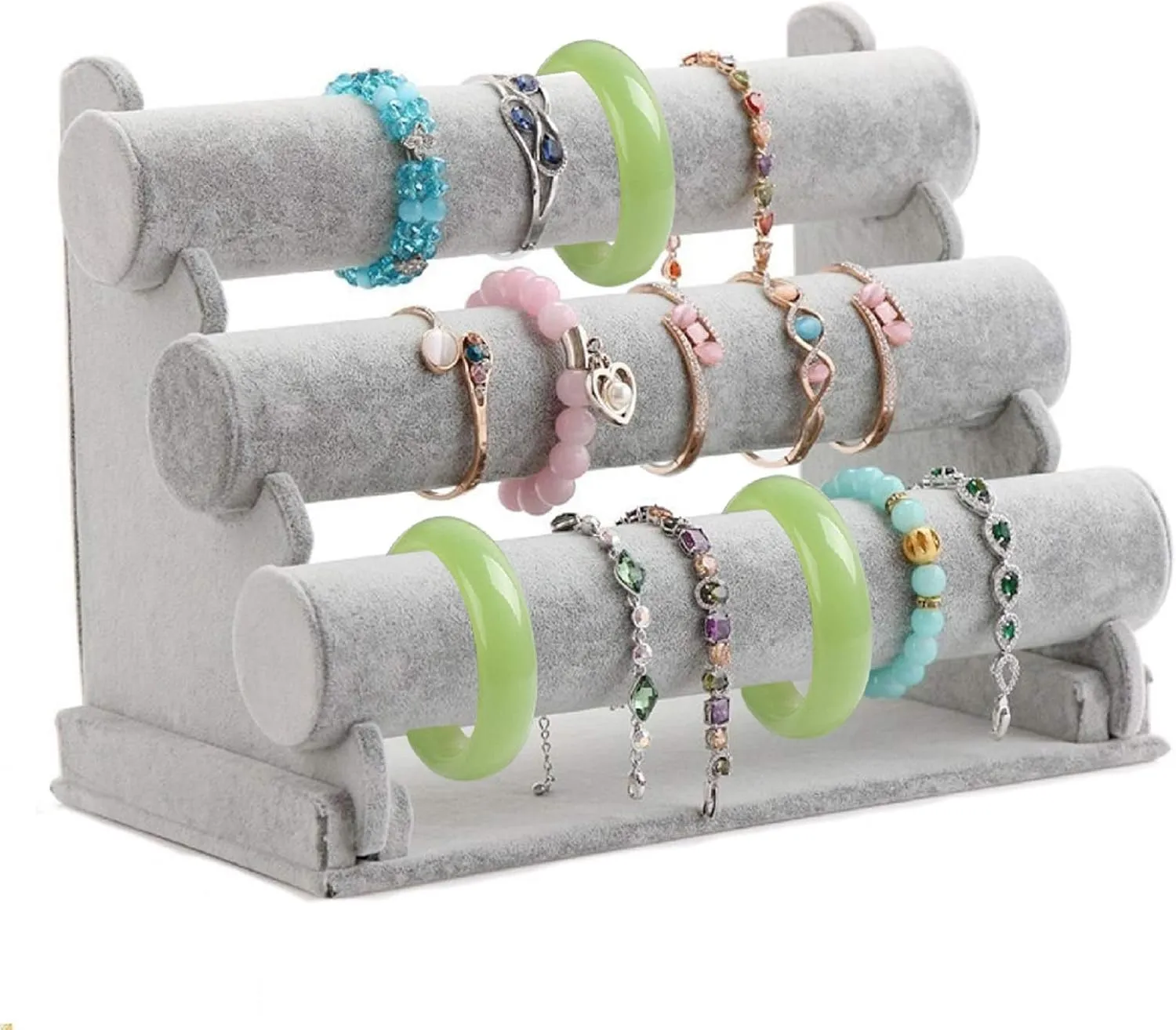 Display Bracelet Storage Organizer Bracelet Display for Selling Watch Jewelry Tower 3 Tier (Gray Velvet) Stratalife Bracelet Holder Bracelet Dispaly Stand acre incessant discipline accent Velvet Jewelry 