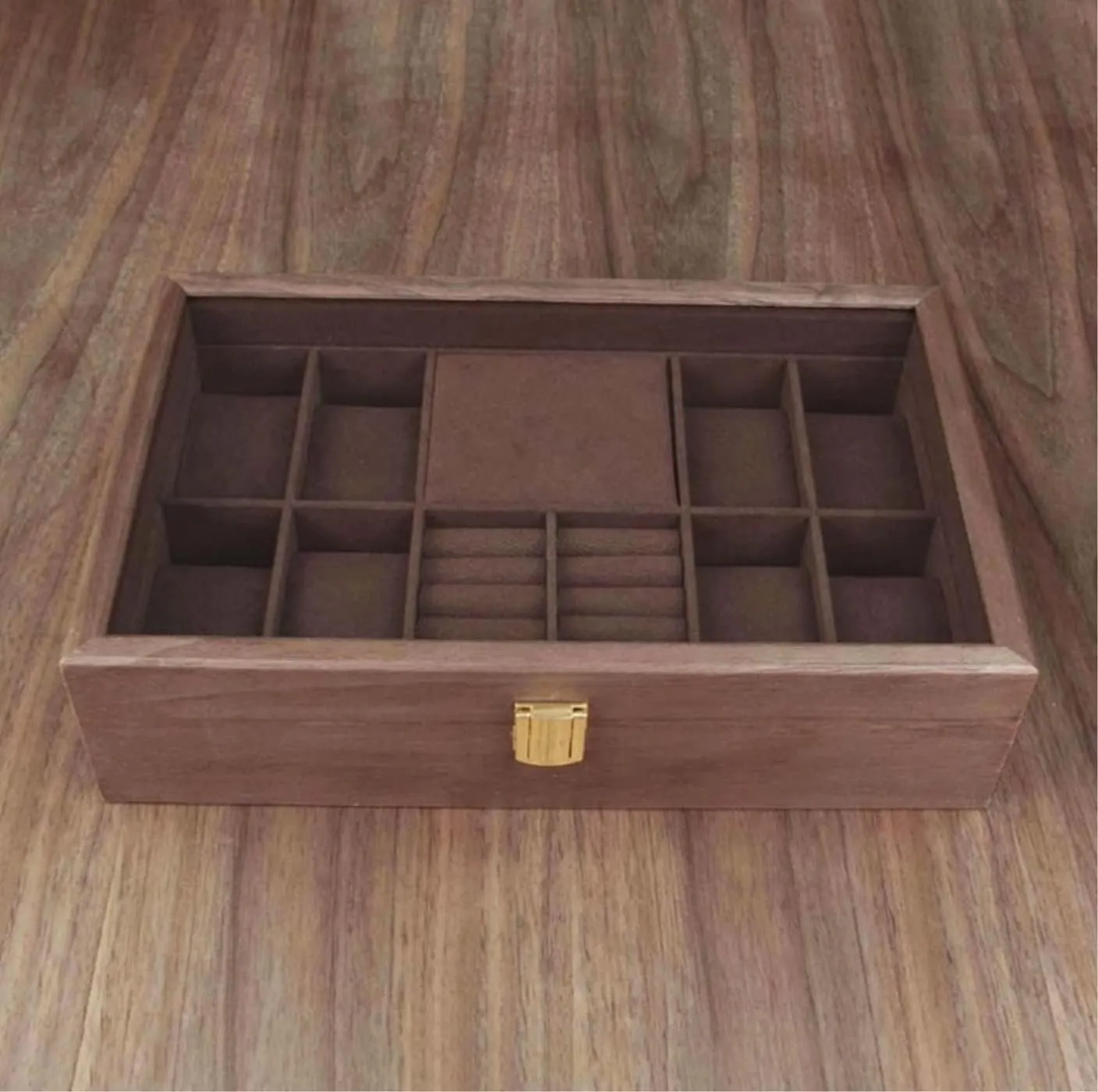 Display Case Organizer Watch Box Watch Organizer(Walnut-31 triple dialect infusion tile * 20 * 8cm) Watch Case Watch Roll Watch Winder Wood Watch Jewellery Storage Box With Clear Top Lockable Ring Earrings Jewelry 
