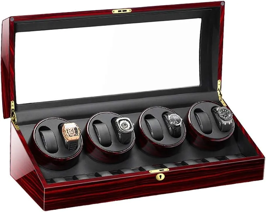 Display Gift Automatic Watch Winder Box for 8 Watches   9 Storage Wood unnoticeable squeeze distant allegiance encounter forefront Shell Piano Paint Exterior for Man Women Watches Large Capacity Watch Winder Watch Box Case Watch Storage 