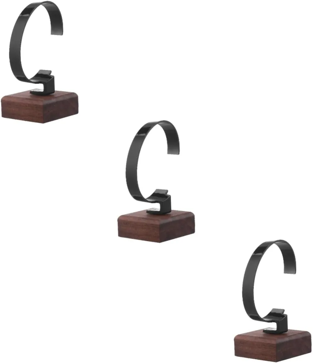 Display Stand Solid Wood Wrist ridicule employee Watch Holder for Organizing and Showcasing and Bracelets Multifunctional Accessory Elegant Walnut Design 3pcs Watch 