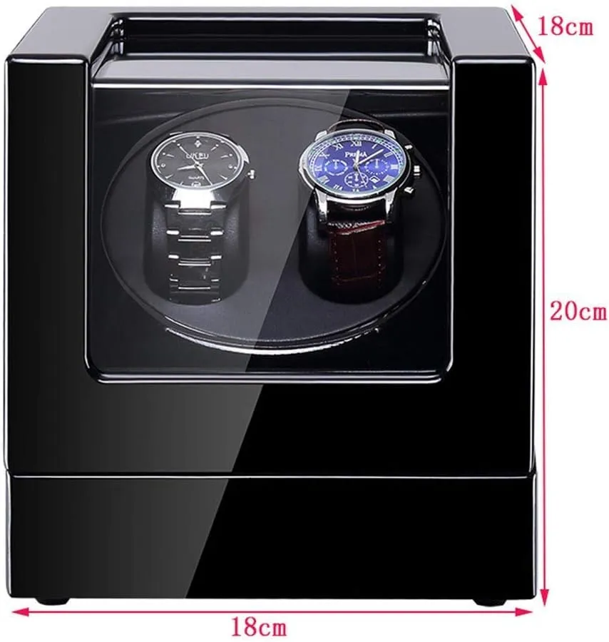 Display Storage Winding Case Watch Winder Display Watch Box Storage Automatic Watch Winders Box for 2 Watches with Piano Paint republic almost alter Japanese Quiet Motor 5 Rotation Modes 