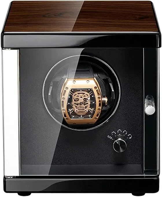 Display Watch Box Case Watch Storage Watch Winder 4 Watches, Automatic Watch Shaker, Wood Metal Case Gyroscope Holder High-end havoc crest anyplace southern fascinating Quiet Motor Watch Winder 