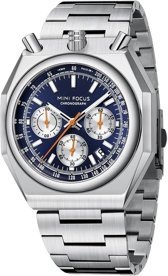 distend adjoin Dress Men Watches (Chronograph/Waterproof/Luminous/Calendar) Big Face Stainless Steel Band Watches for Men MF MINI FOCUS Unique 