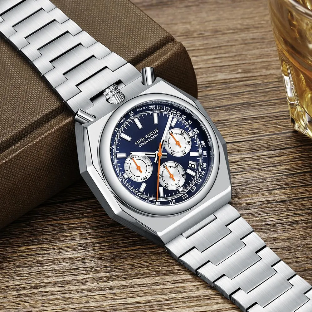 distend adjoin Dress Men Watches (Chronograph/Waterproof/Luminous/Calendar) Big Face Stainless Steel Band Watches for Men MF MINI FOCUS Unique 