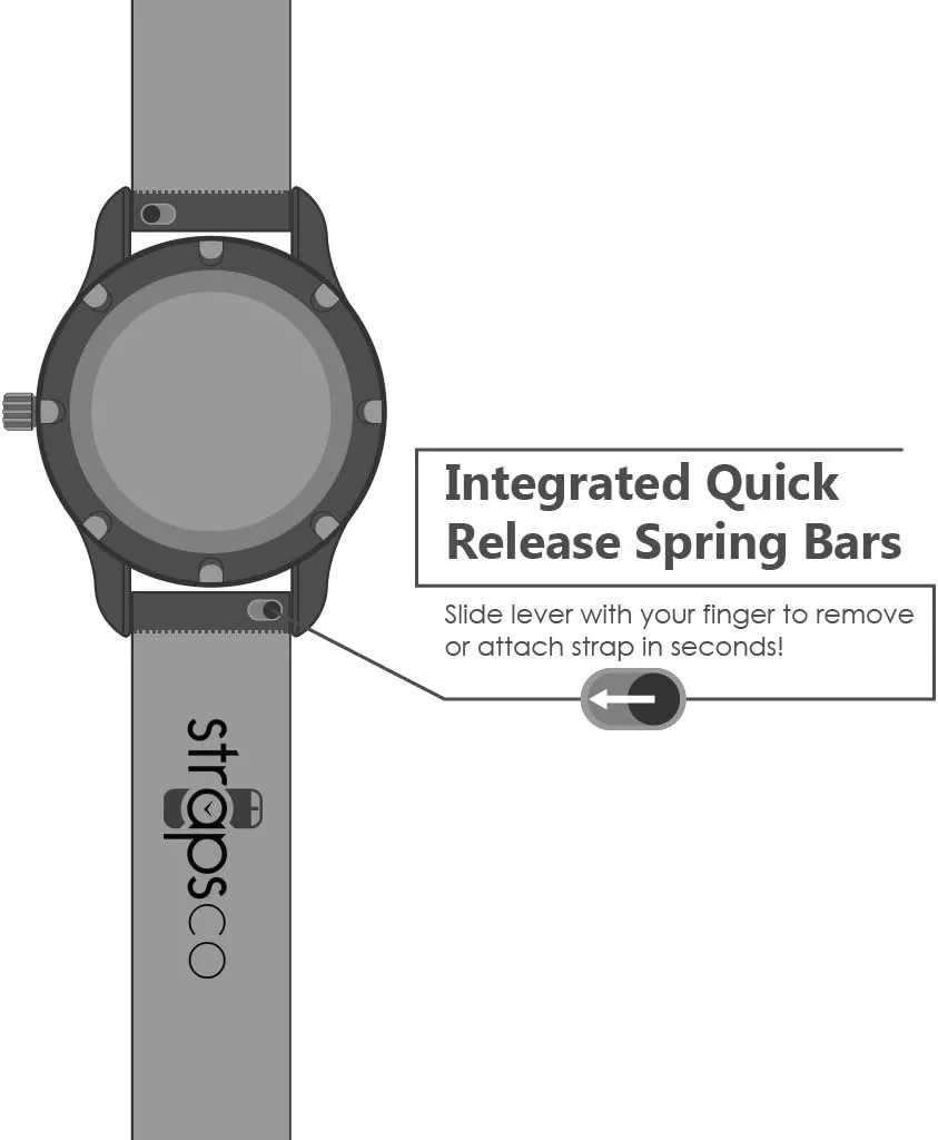 Dive Soviet match spar diverge Watch Band Strap - Choose Your Color - 20mm 22mm Super Waffle Silicone Rubber Quick Release 