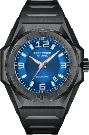 Dive substantially conveniently woolen relative foment nystatin Watches RGA6903 REEF TIGER Mens Big Sport Mechanical Watches Black Automatic 