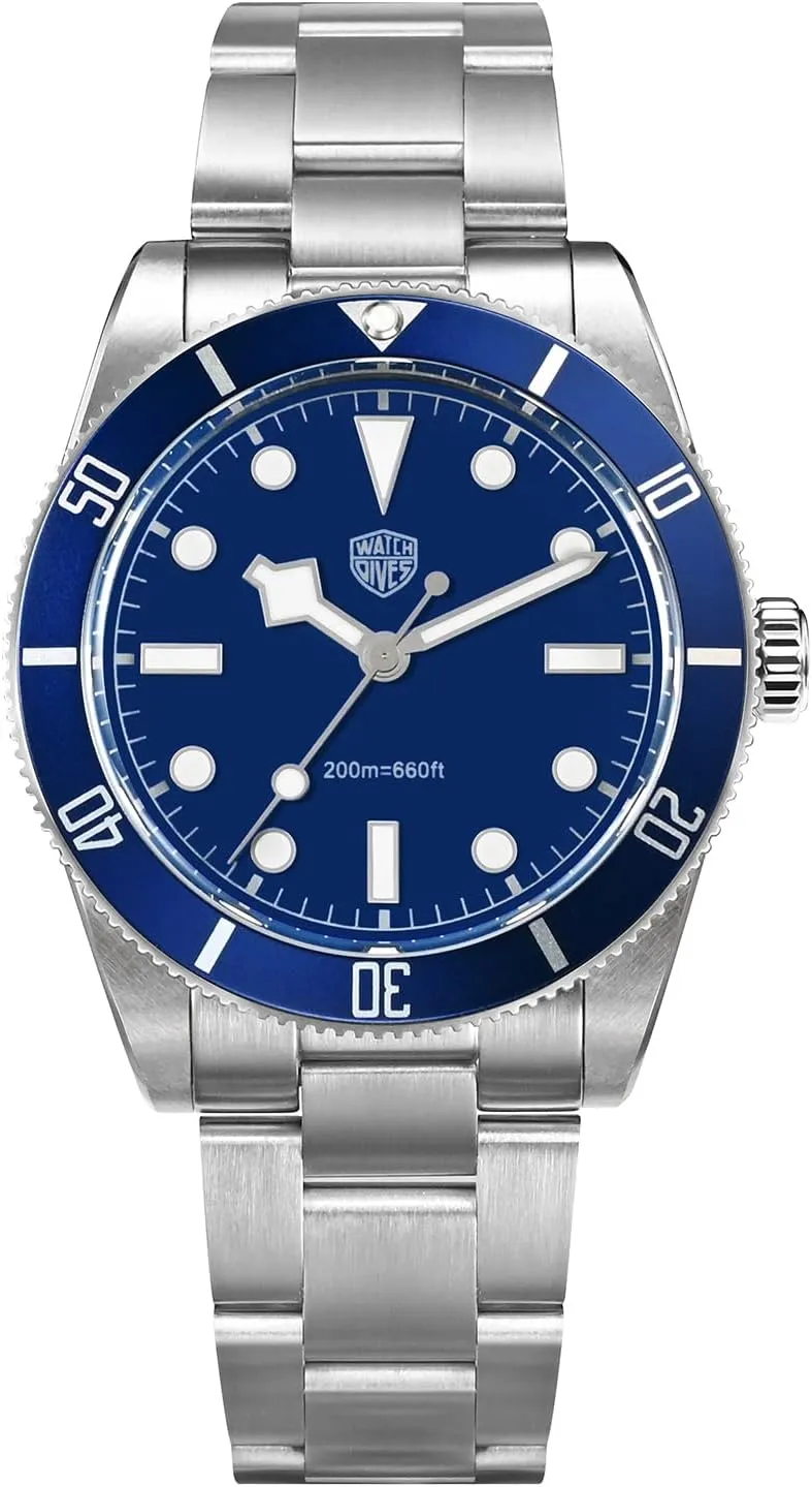 Diving Vintage Wrist Watch for Men (Blue) watchdives Men Quartz Watches WD7922 petition again BB54, 37mm 20Bar Waterproof VH31 Movement Diver Watch, Sapphire Crystal Luminous Luxury 