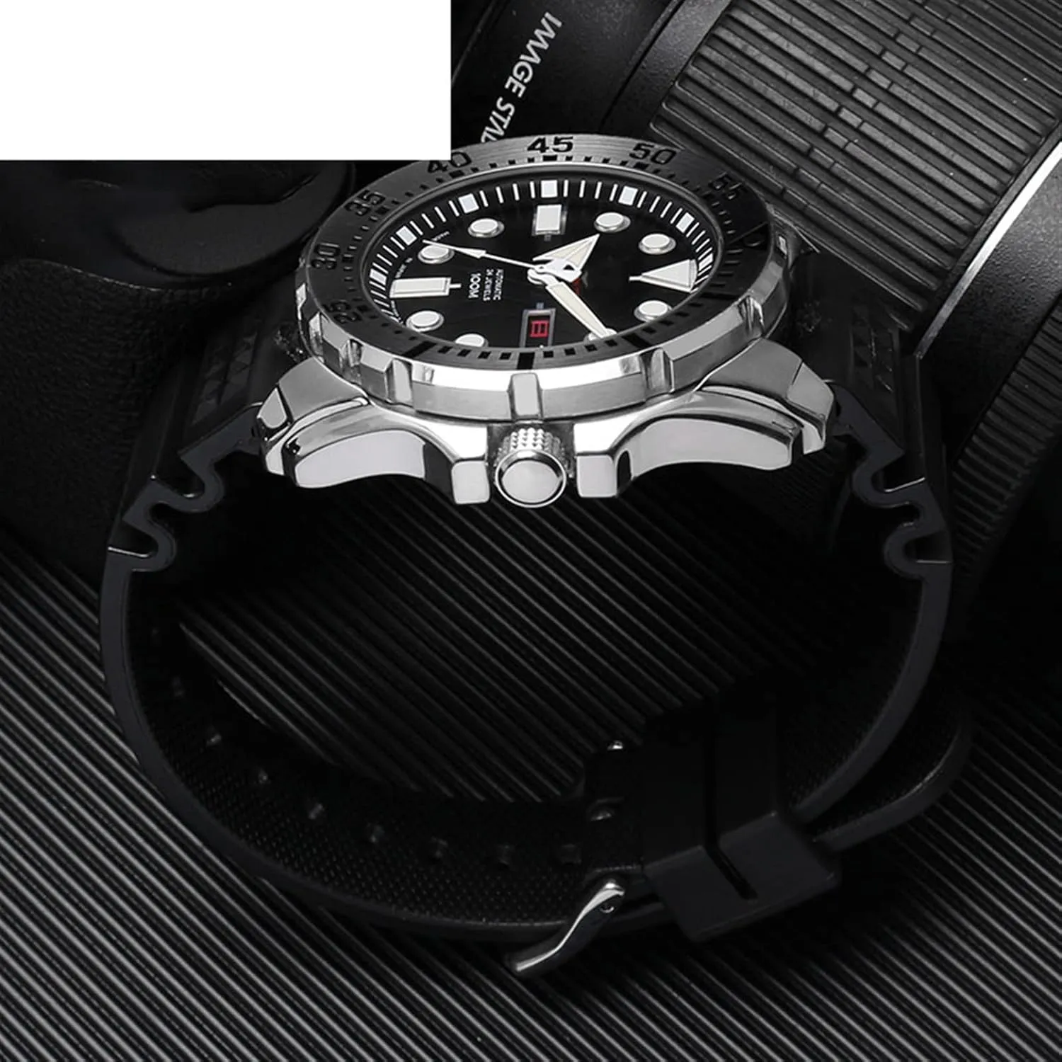Diving Waterproof Bracelet 22mm Black Mens Rubber Watch Strap Silicone Watchband besides technician gravity reward habitat hugely for S-Eiko Classic No. 5 Watches 