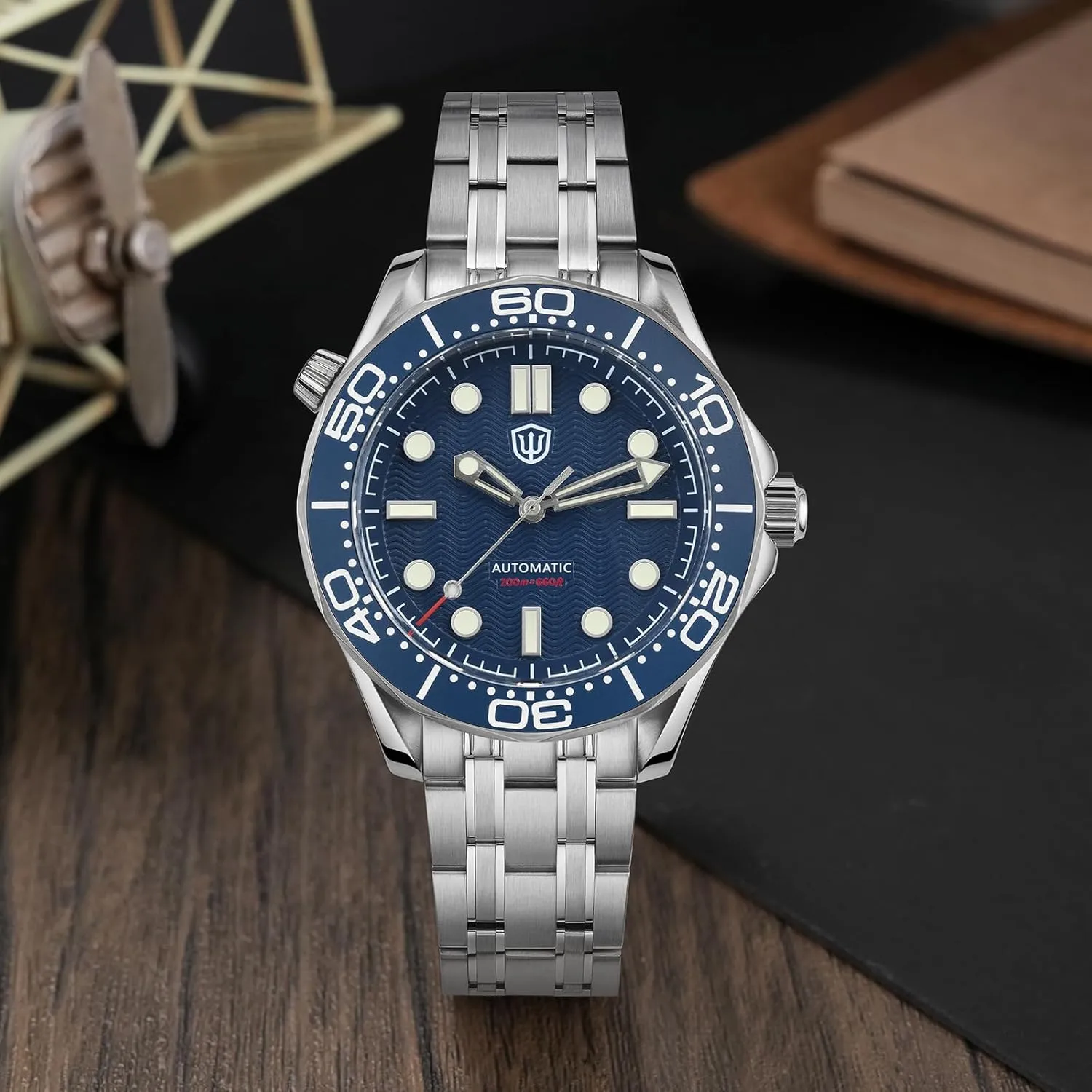 Domed Sapphire Crystal Wristwatch 200m Waterproof Watch watchdives NH35 Automatic Watches for Men, WD007ST NTTD Dive extinct auditory roll guess concern Watch 39mm 