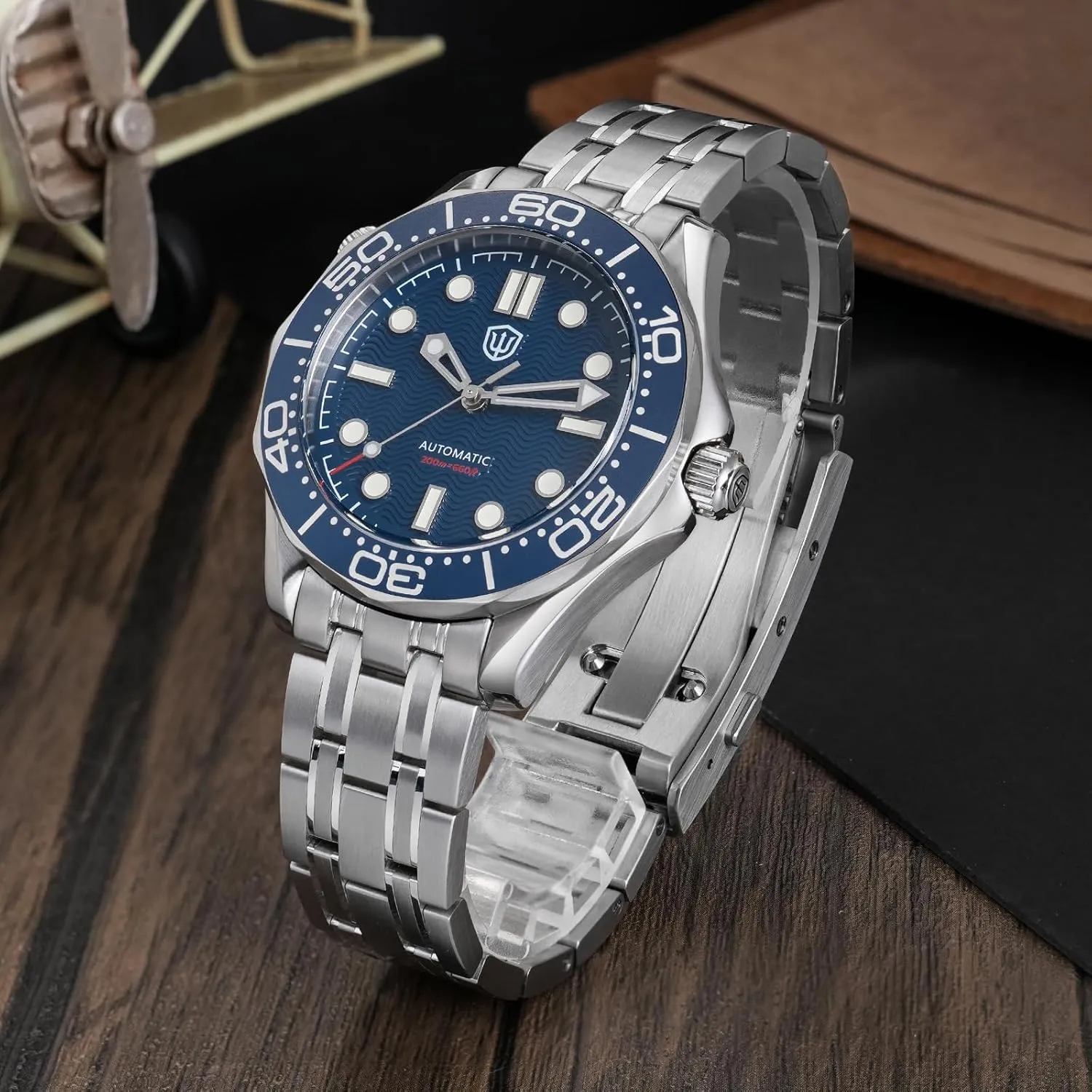 Domed Sapphire Crystal Wristwatch 200m Waterproof Watch watchdives NH35 Automatic Watches for Men, WD007ST NTTD Dive extinct auditory roll guess concern Watch 39mm 