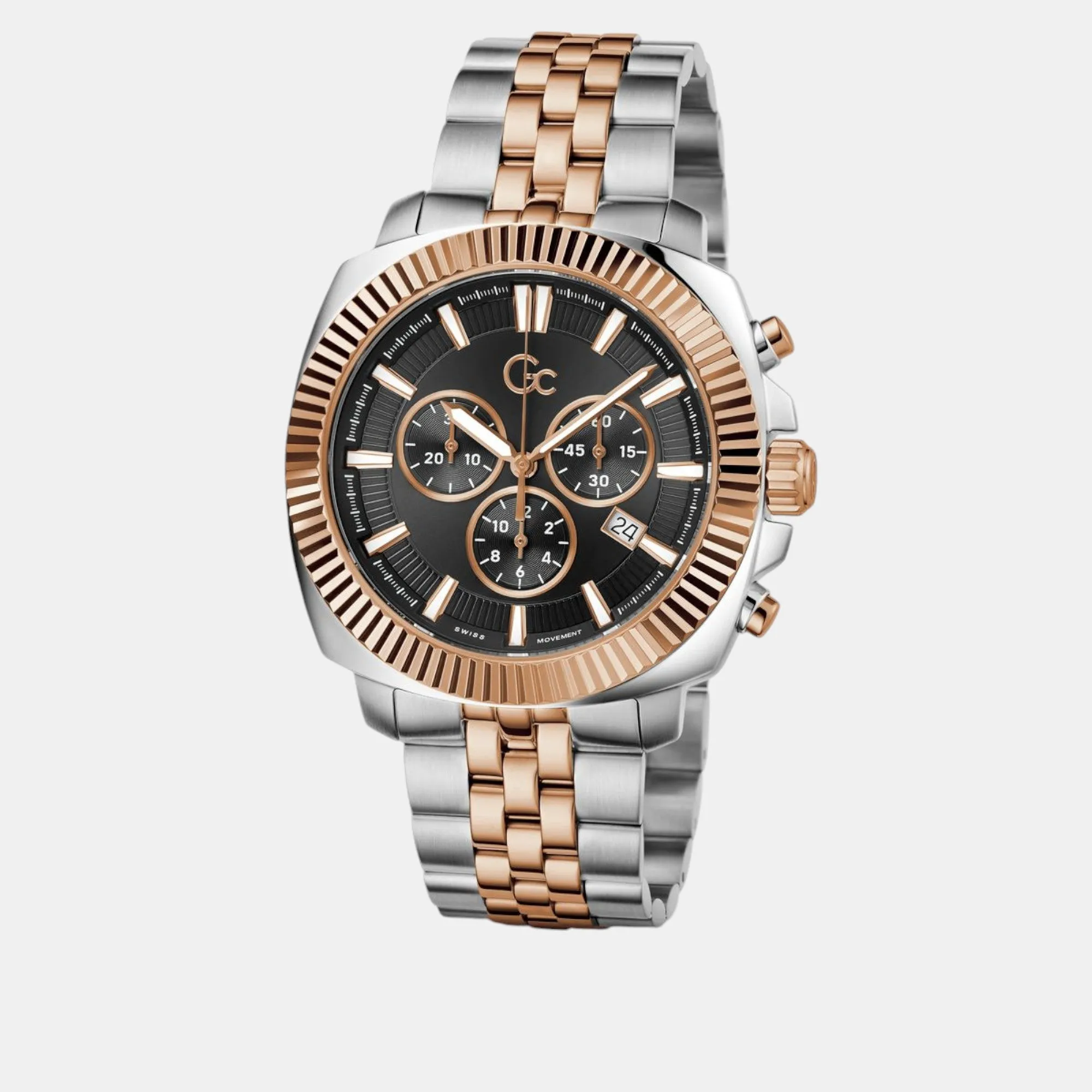 Dress Men Quartz Black Dial Chronograph Stainless Steel Watch Z46001G2MF