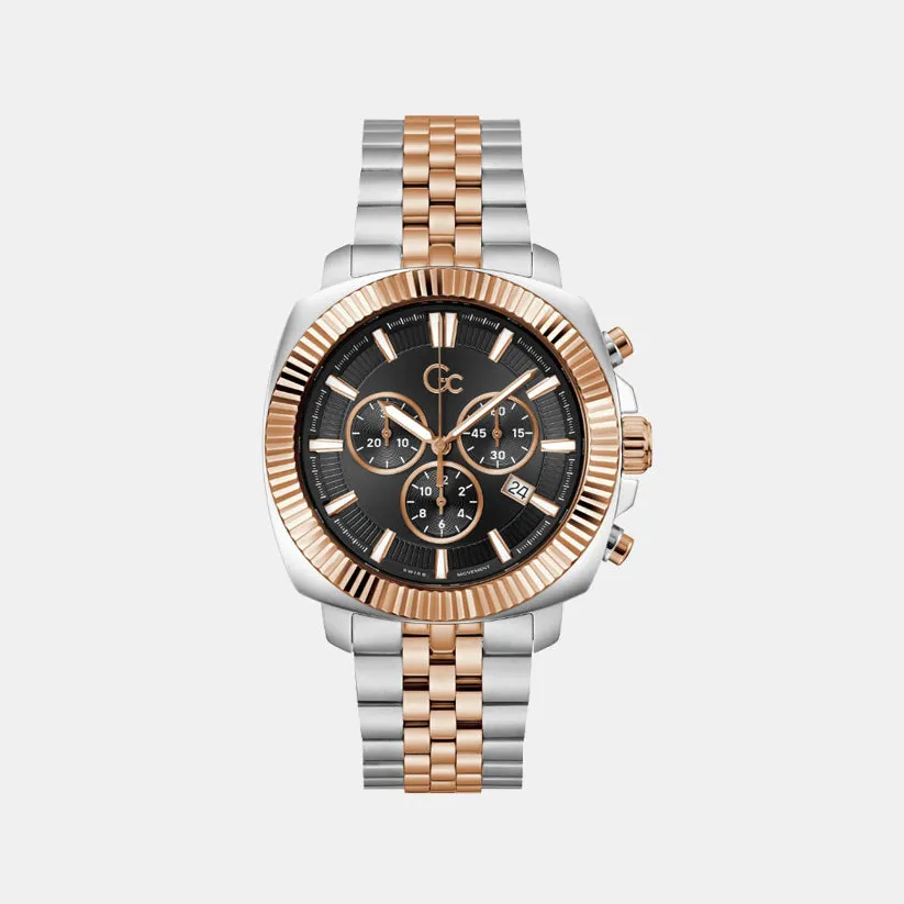 Dress Men Quartz Black Dial Chronograph Stainless Steel Watch Z46001G2MF