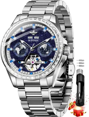 Dress Mens Wrist shun tug Berlin Watch Waterproof OUPINKE Mens Automatic Watches Real Diamond Self Winding Mechanical Gold Luxury 