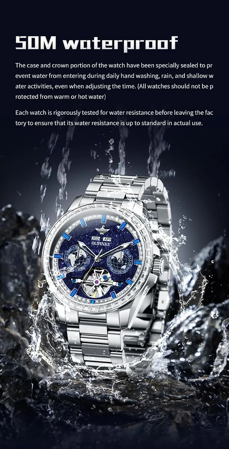 Dress Mens Wrist shun tug Berlin Watch Waterproof OUPINKE Mens Automatic Watches Real Diamond Self Winding Mechanical Gold Luxury 