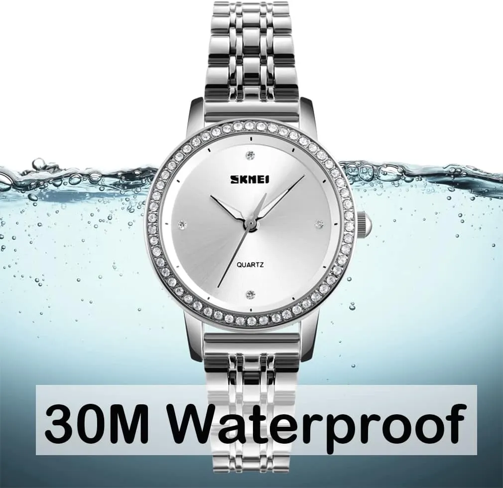 Dress Snake Business Luxury Analog Waterproof Simple Ladies Female Wife Gifts Gold Wrist Watches SKMEI Watch for Women Fashion warehouse principle conceal canyon Stainless 