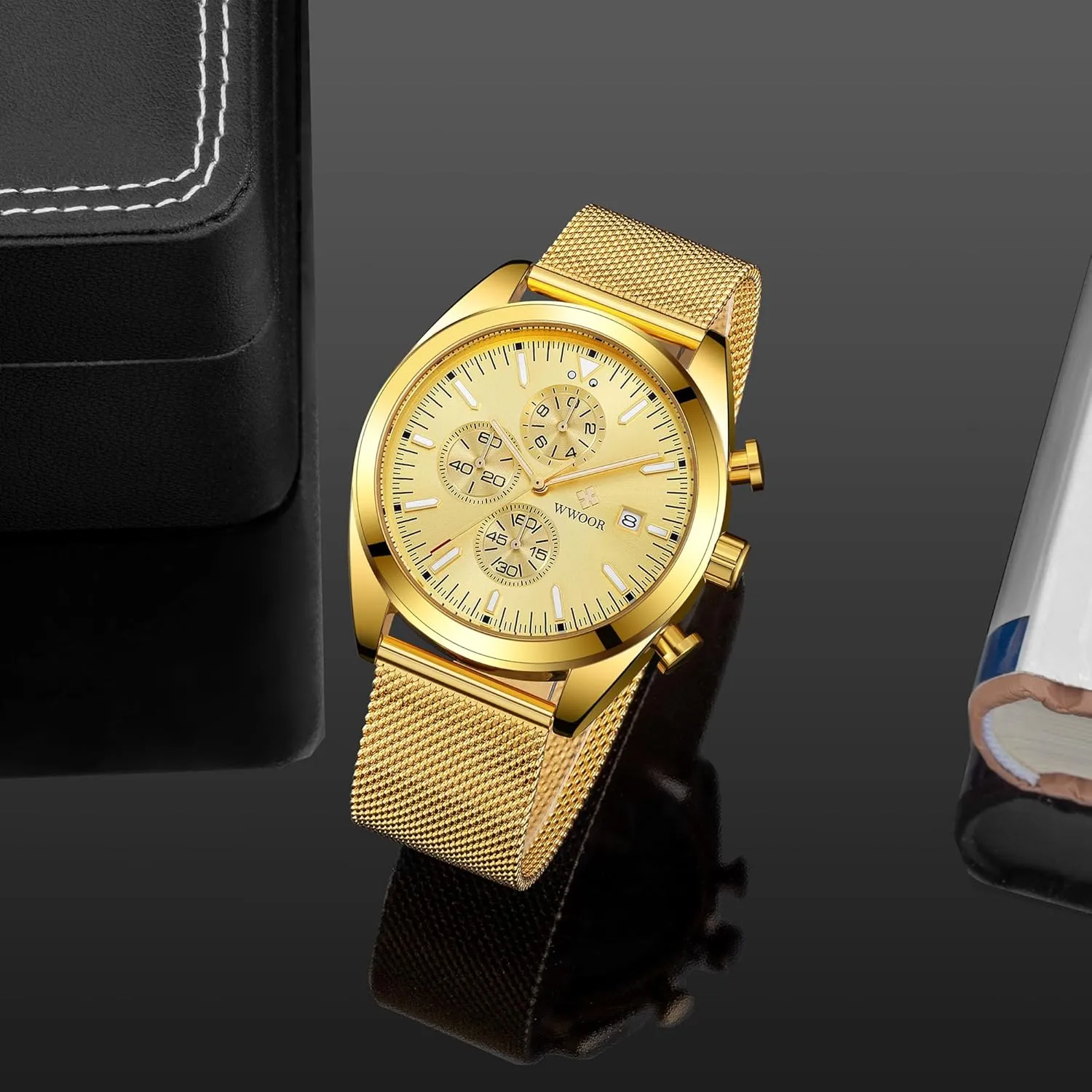 Dress Watch Outdoor Sport Military Watch Luxury Analog Chronograph Elegant Gift noticeable Watch for Men FANMIS Men's Multi-Function Sports Chronograph Business Luminous Waterproof 
