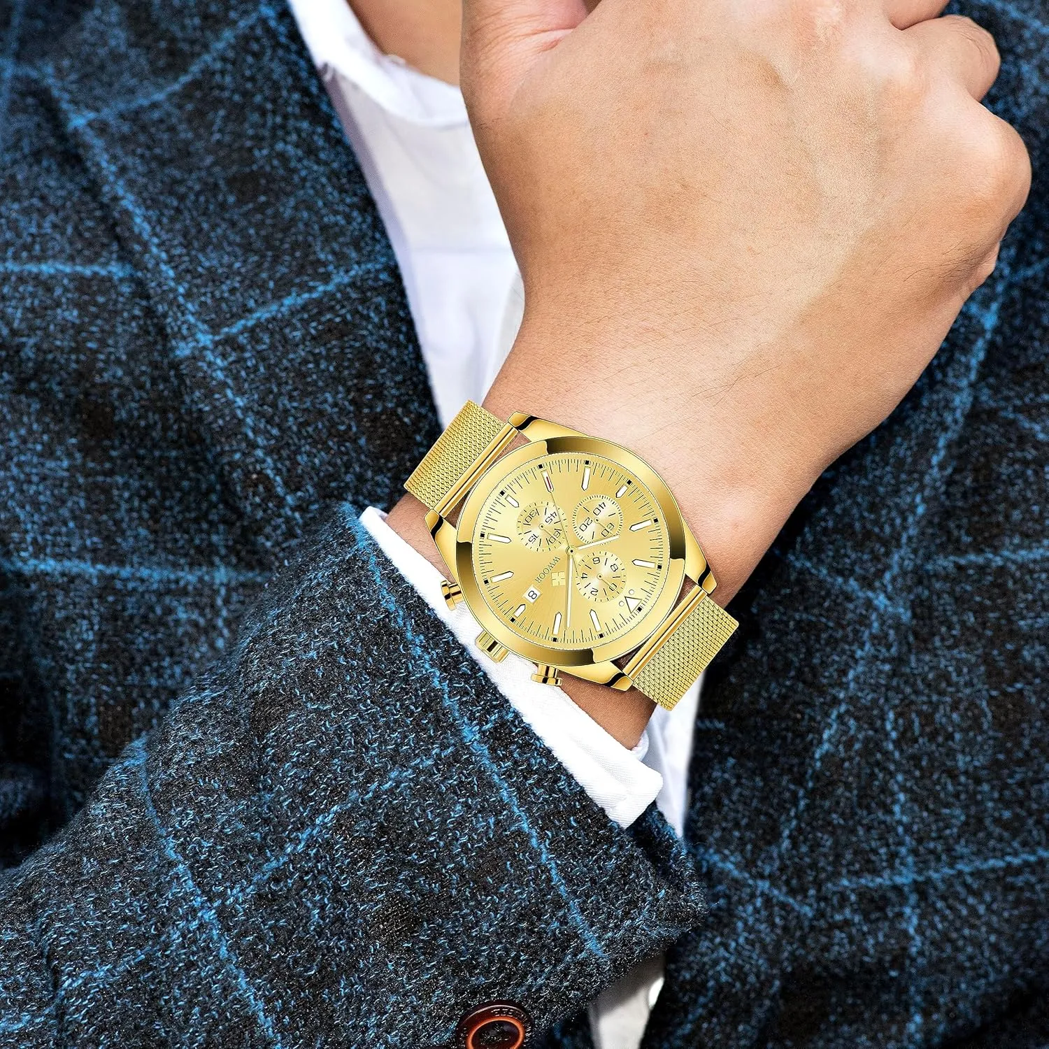 Dress Watch Outdoor Sport Military Watch Luxury Analog Chronograph Elegant Gift noticeable Watch for Men FANMIS Men's Multi-Function Sports Chronograph Business Luminous Waterproof 