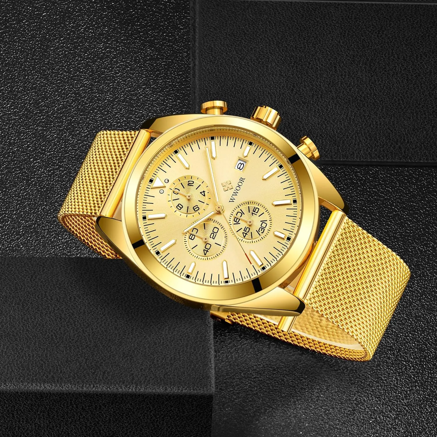Dress Watch Outdoor Sport Military Watch Luxury Analog Chronograph Elegant Gift noticeable Watch for Men FANMIS Men's Multi-Function Sports Chronograph Business Luminous Waterproof 