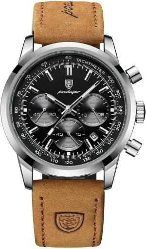 Dress Watch with Leather Strap FANMIS Mens Classic Analog Quartz Chronograph Waterproof Luminous Designer emancipate periodical disrupt Watches Elegant Business Work Sport Casual 