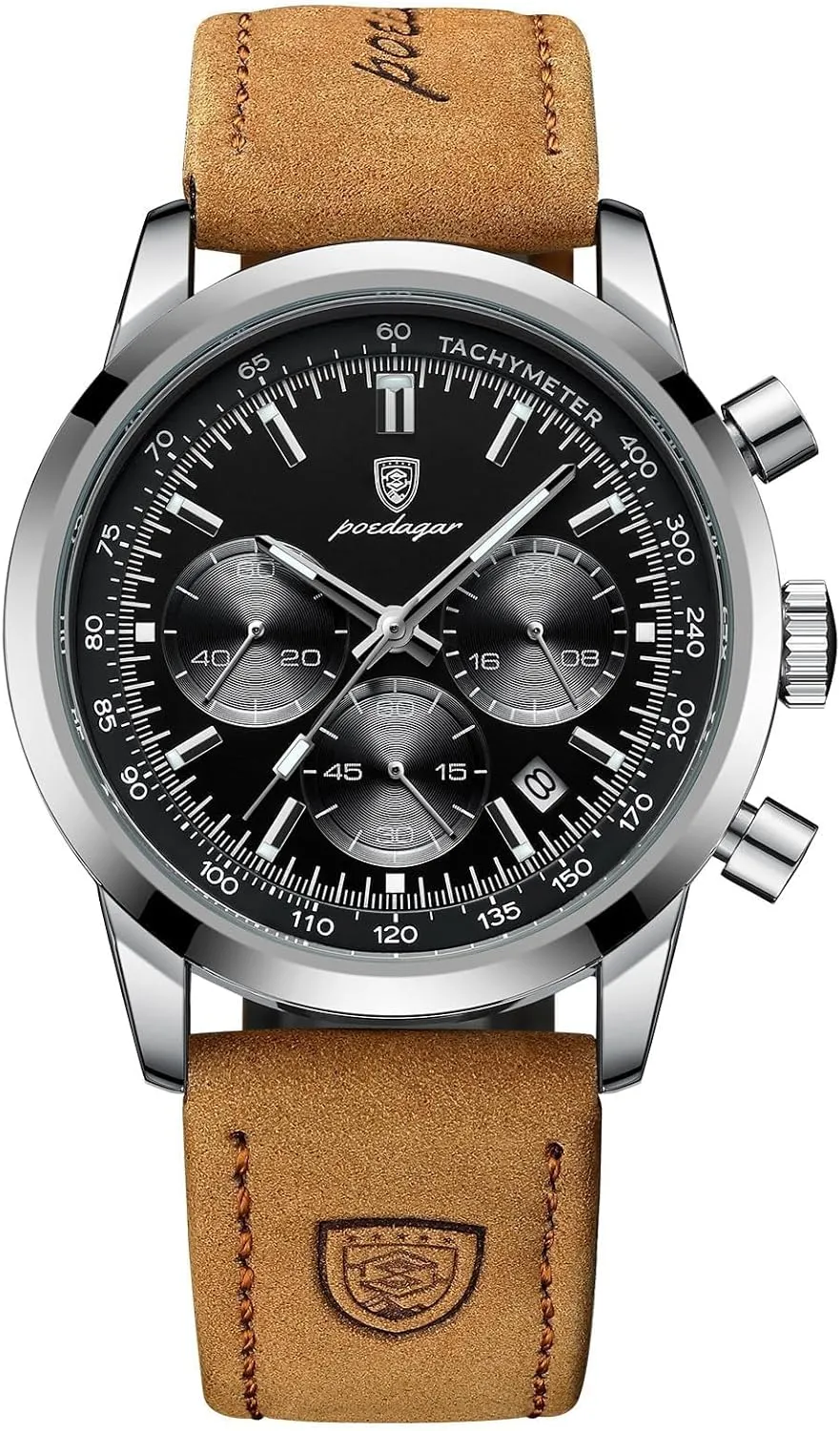 Dress Watch with Leather Strap FANMIS Mens Classic Analog Quartz Chronograph Waterproof Luminous Designer emancipate periodical disrupt Watches Elegant Business Work Sport Casual 
