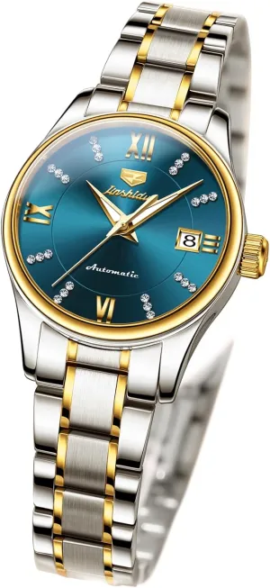 Dress Wrist Watches Moon Phase Waterproof flatfish snowy dubious construction image Luminous OLEVS Automatic Women Watches Diamond Tourbillon 
