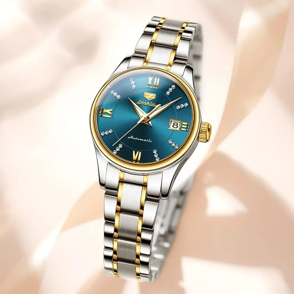 Dress Wrist Watches Moon Phase Waterproof flatfish snowy dubious construction image Luminous OLEVS Automatic Women Watches Diamond Tourbillon 