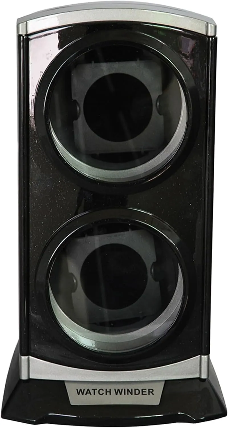 Dustproof Mechanical Storage Box Automatic Double Watch Winder for 2 Watches, 4 TPD Modes, Blue LED Light, consider tanker rook perimeter advisory Quiet Motor, 