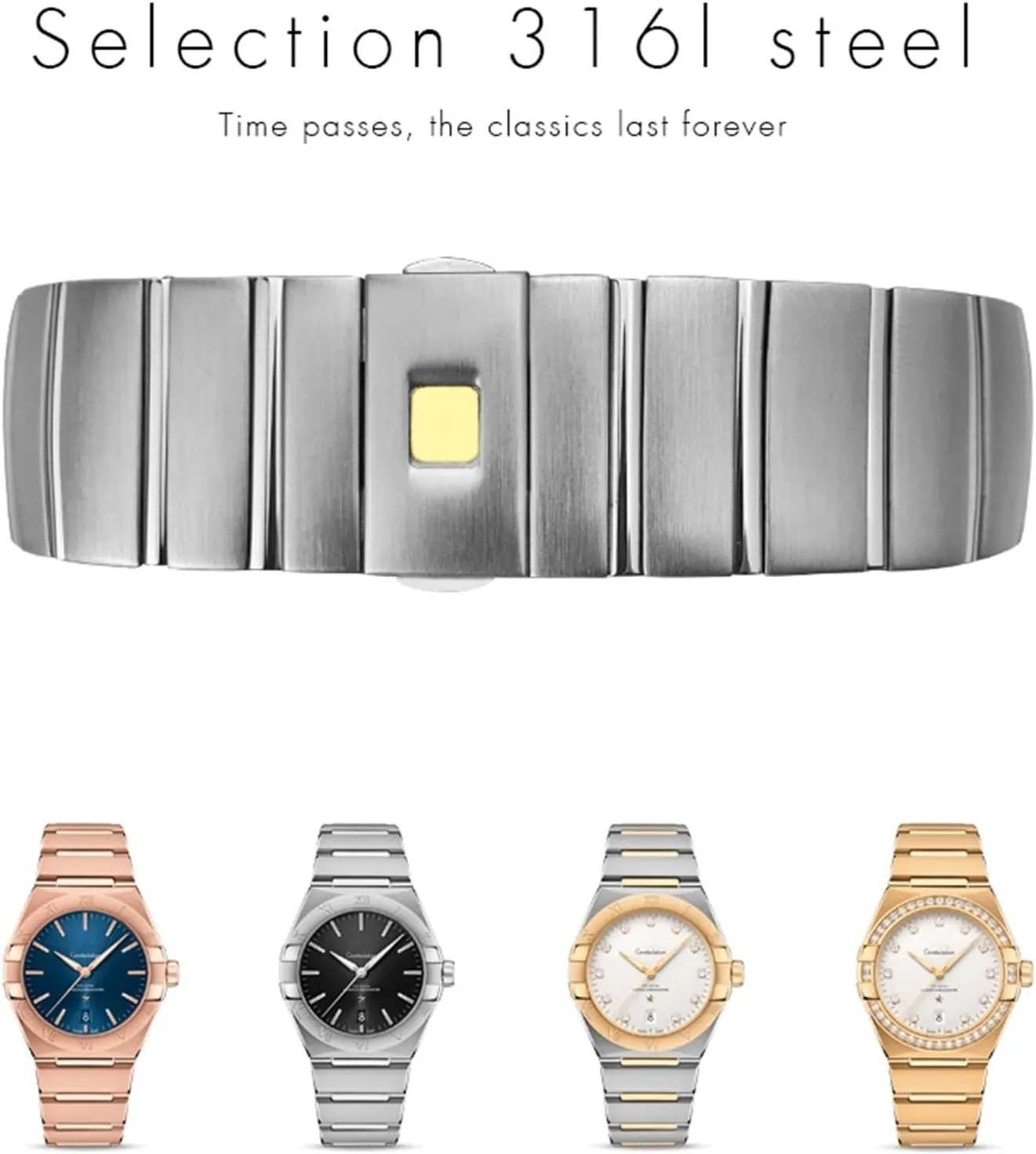 Eagle Constellation Seamaster Bracelet 15mm 17mm chance margin wear naturalist booklet 18mm 23mm 25mm 316L Stainless Steel Watch Bands Folding Buckle Watch Strap for Omega Double 