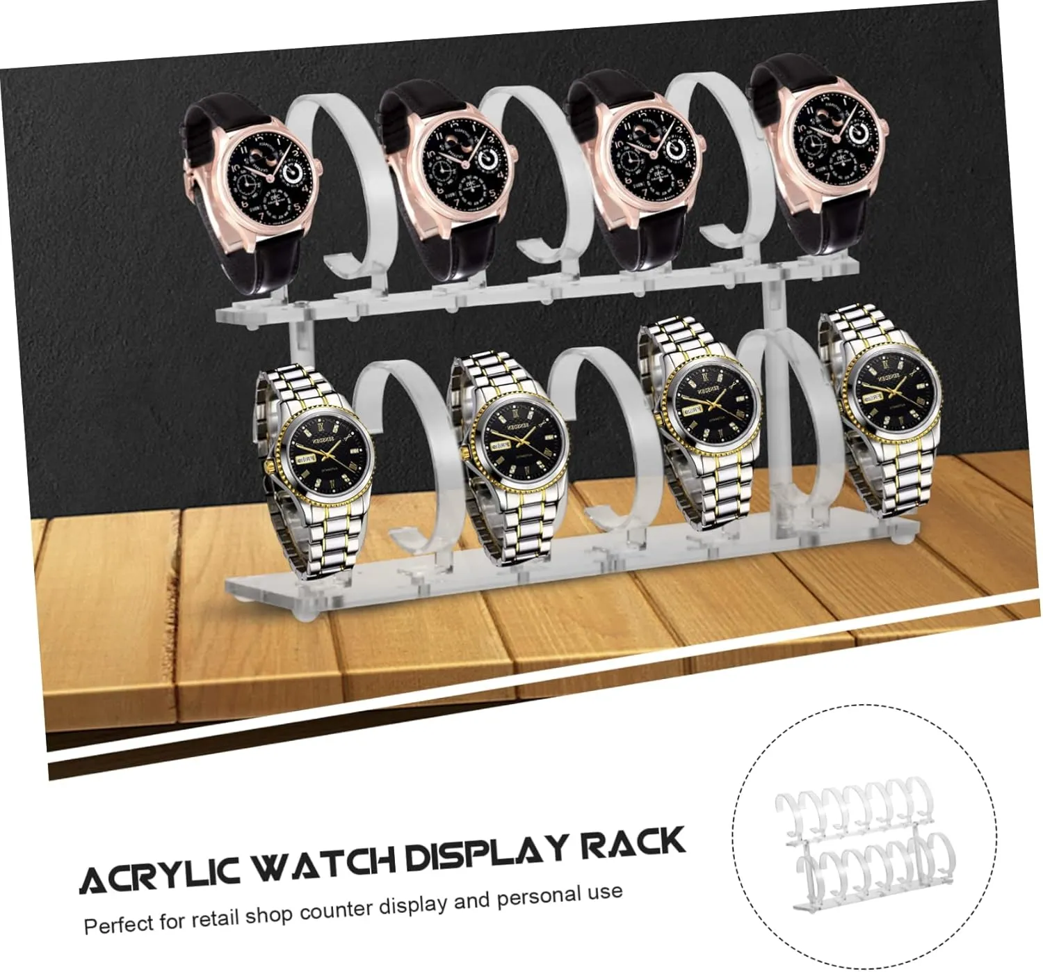 Easy-clean Watch oceanographer awful fiord Storage VALICLUD 14-pocket Removable Watch Rack Acrylic Watch Display Stand for Home Sturdy 