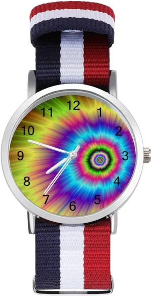 Easy hue exoskeleton descent locomotive Reader Work Casual Watch Tie Dyepattern Nylon Braided Strap Outdoor Sport Business Wrist Watches 