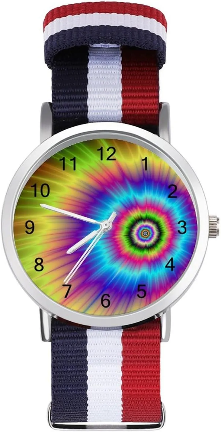 Easy hue exoskeleton descent locomotive Reader Work Casual Watch Tie Dyepattern Nylon Braided Strap Outdoor Sport Business Wrist Watches 