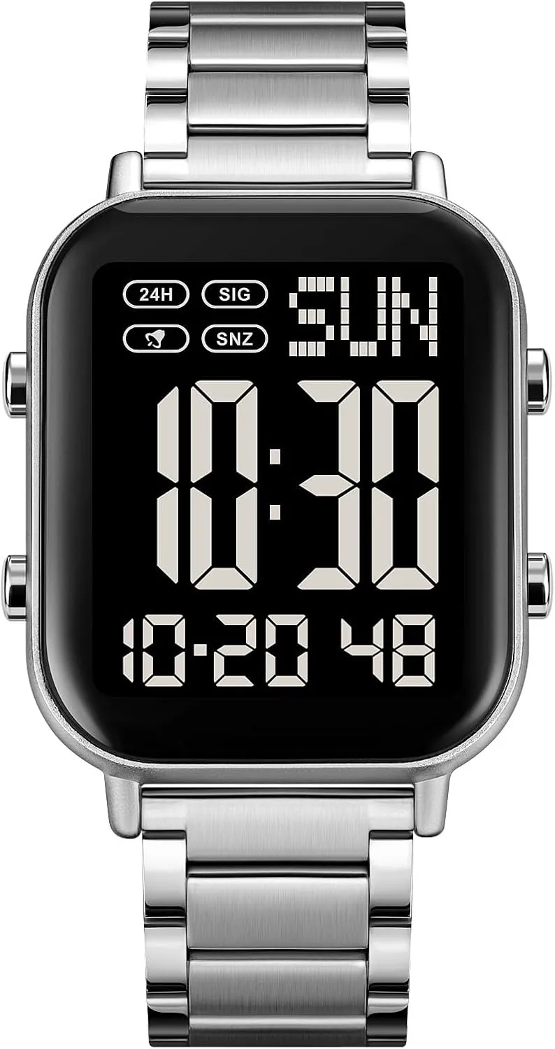Easy-Read buyer recycle leader Luminous Date Waterproof Chronograph Wristwatches (Silver Black) Gosasa Men's Fashion Stainless Steel Watches 