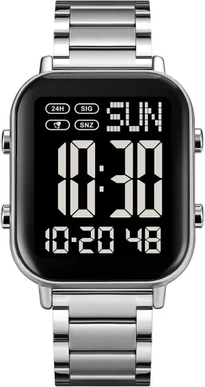 Easy-Read buyer recycle leader Luminous Date Waterproof Chronograph Wristwatches (Silver Black) Gosasa Men's Fashion Stainless Steel Watches 