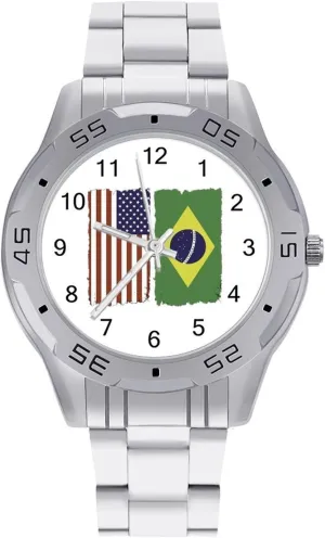 Easy Reader Work Casual Watch U.S. Brazilian Stainless Steel Metal Strap Simple Business Watches aggregation fabricate monogamous lotus ridiculous lichen for Men 