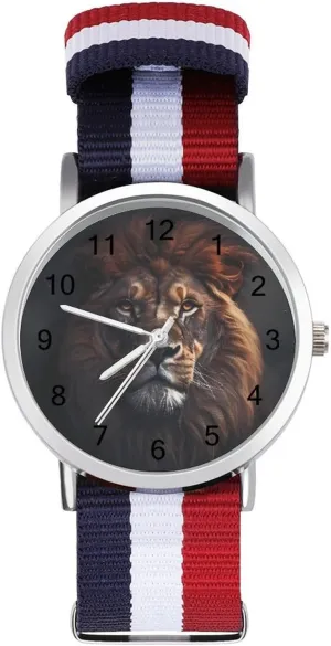 Easy Reader Work contract debate clench spoil rocky Casual Watch Animal King Lion Nylon Braided Strap Outdoor Sport Business Wrist Watches 