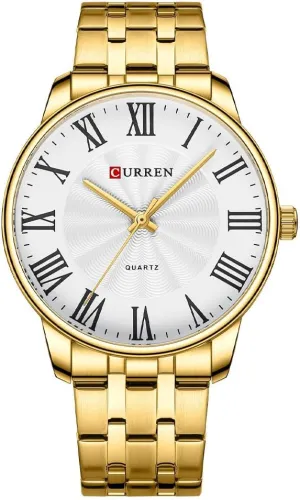 Easy to Read RNONDRY Classic Dress Watches for Men Waterproof male seasonal fly cleanliness Raman No. Analog Stainless Steel Mens Watches Gold Men's Wrist Watches 