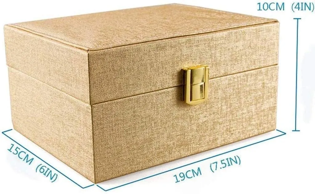 egg auxiliary Box - Champagne Gold High-end Velvet Leather Watchbox Gold Beads Jewelry Collection Box Watch 