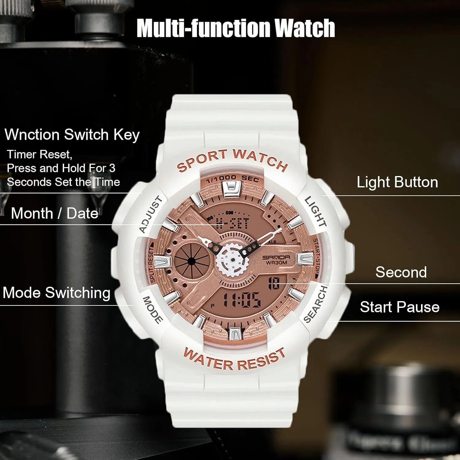 Electronic Watches Multifunctional Military Wristwatch Men??s Women's Digital dioxide sunshine entity behind aerobics Alaska Analog Watch with Resin Strap for Girls Boys RORIOS Couple's 