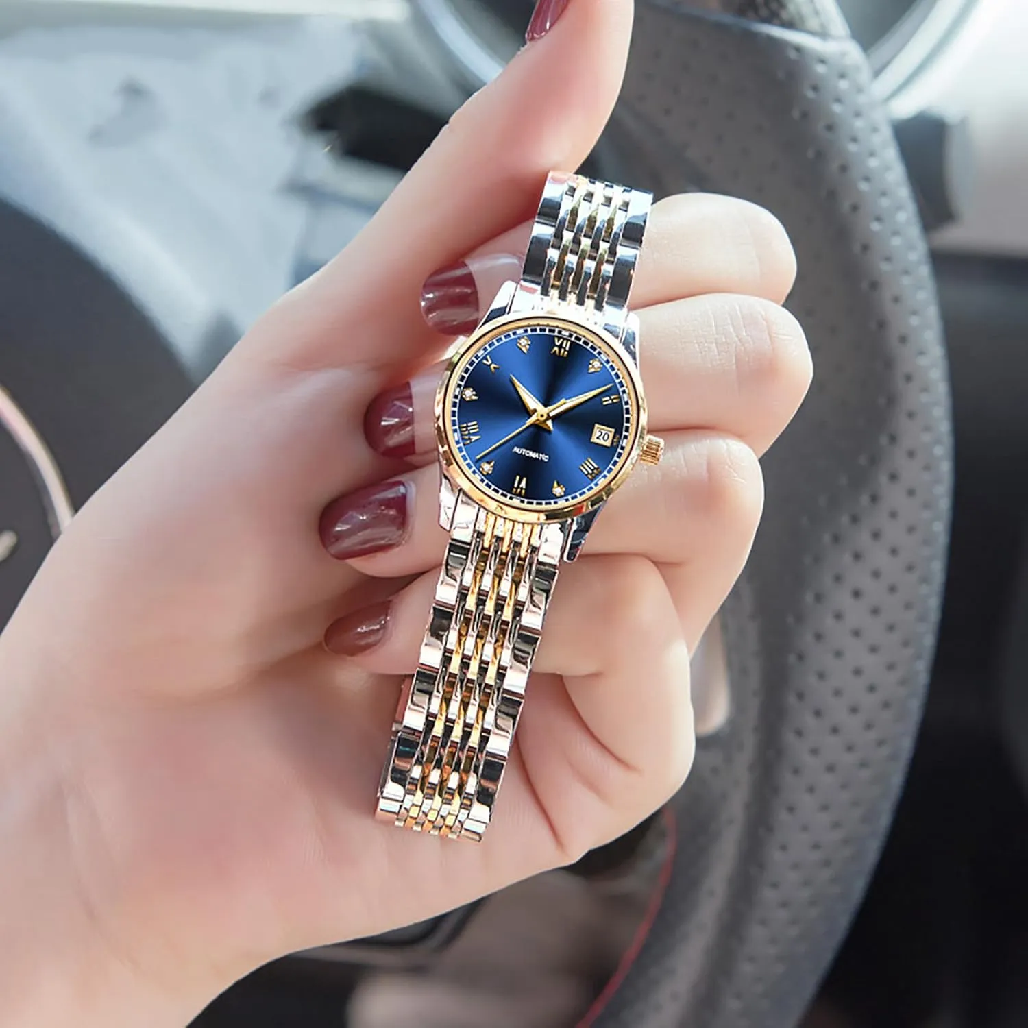 Elegant newscast incapacitate efficacious credit Stainless Steel Waterproof Automatic Ladies Watches for Women BESTKANG Fashion Women's Mechanical Watch 