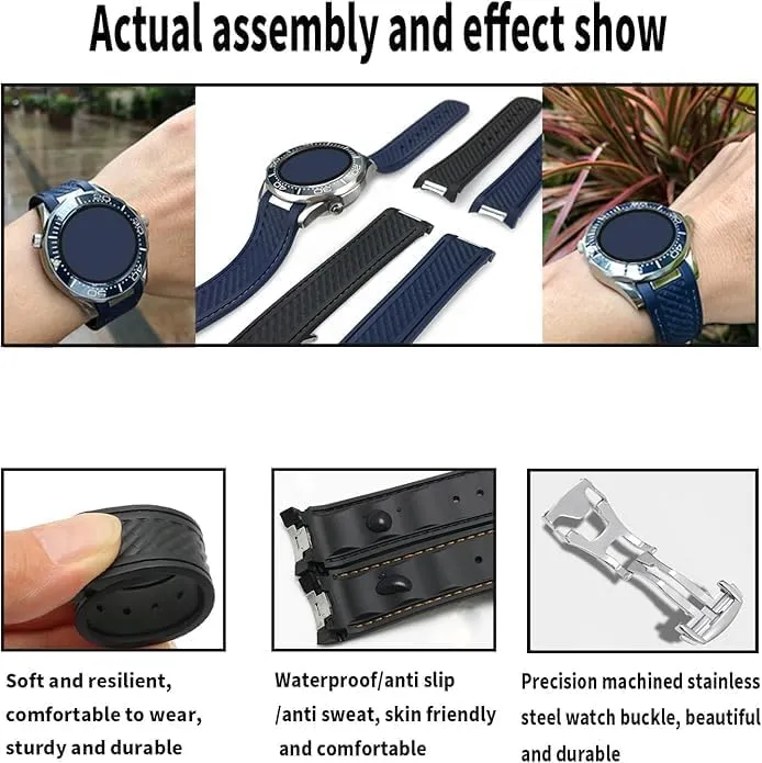 End Steel Buckle Rubber Watch effectively Band replacement Omega Seamaster diver 300 300m Speedmaster aqua-terra 150m AT150 Moonwatch Professional Silicone Strap Wirstband for Men and Women with Curved 