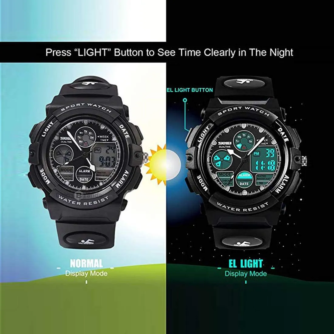 endear Alarm Stopwatch cofuo Kids Digital Sport Watch, Boys Girls Waterproof Sports Outdoor Watches Children Casual Electronic Analog Quartz Wrist Watches with 