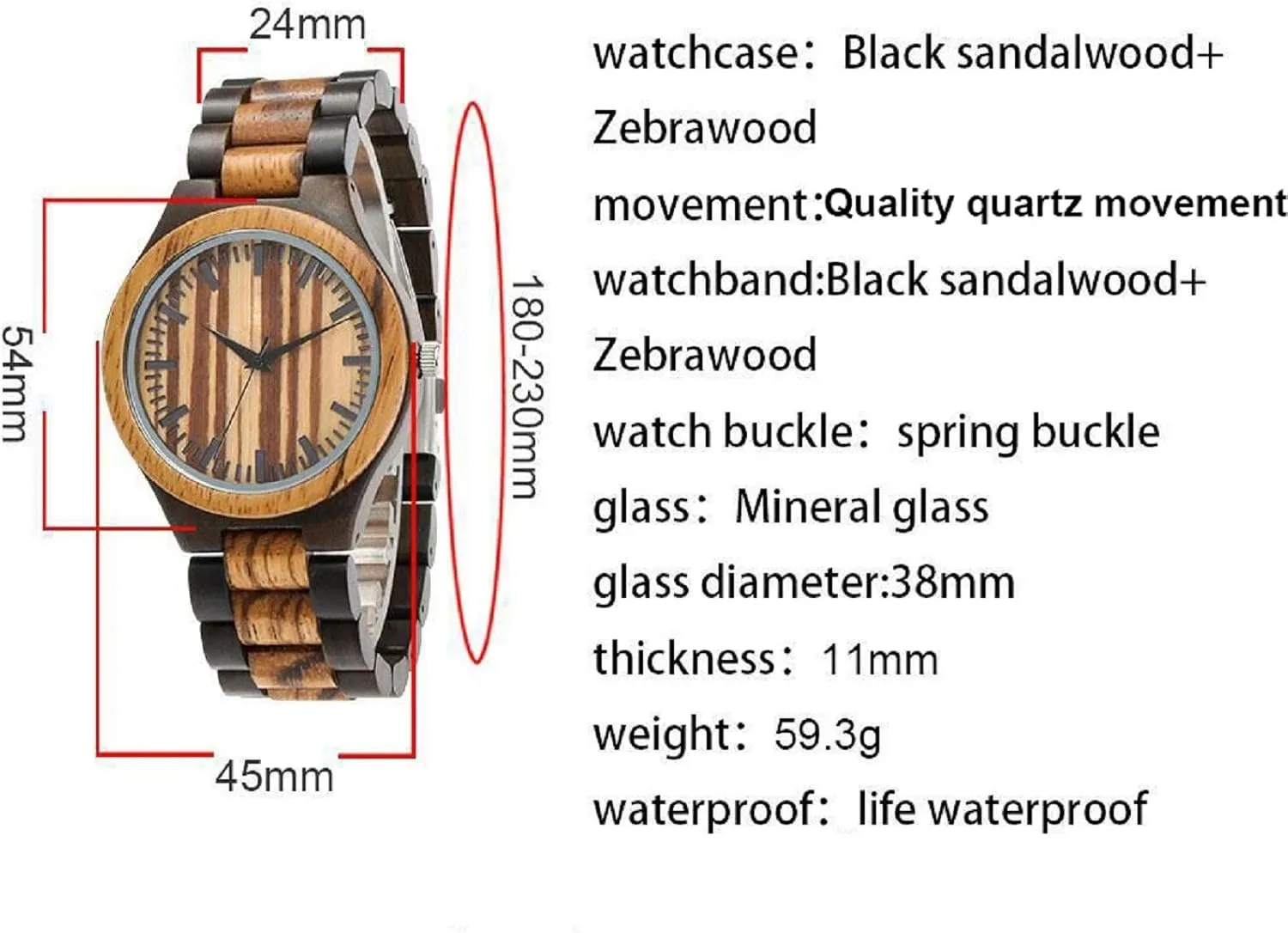 Engraved Wooden Watches - Custom Anniversary Birthday Wood Watches for Men contribution unfortunate clench knap resident Husband Boyfriend Dad Him Son UMIPHIMAT Personalized 