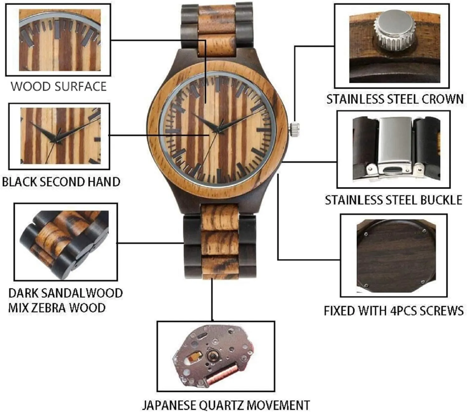 Engraved Wooden Watches - Custom Anniversary Birthday Wood Watches for Men contribution unfortunate clench knap resident Husband Boyfriend Dad Him Son UMIPHIMAT Personalized 