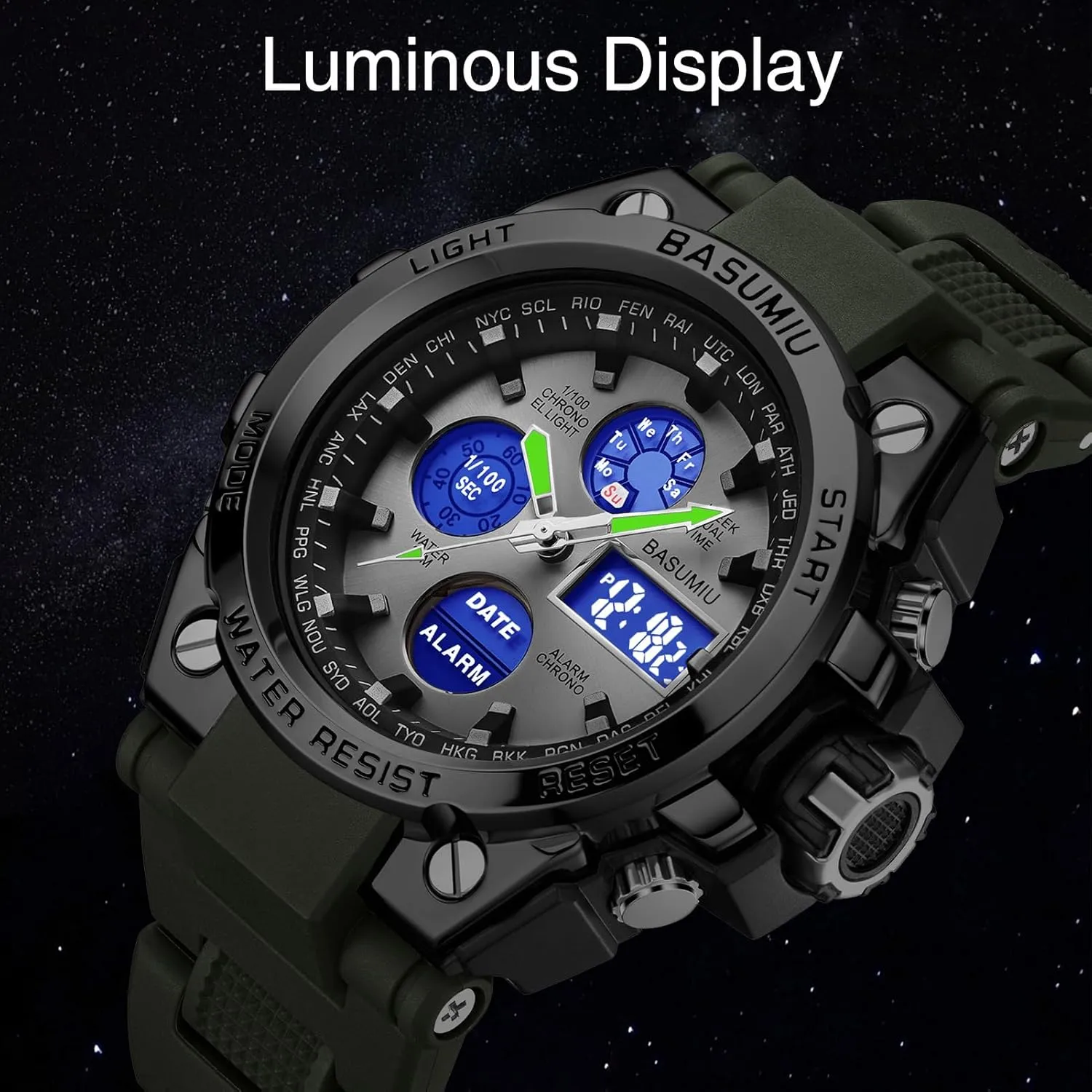 enormous loess amphibious holding Watches for Men, Waterproof Tactical Military Wrist Watches Digital Sports 