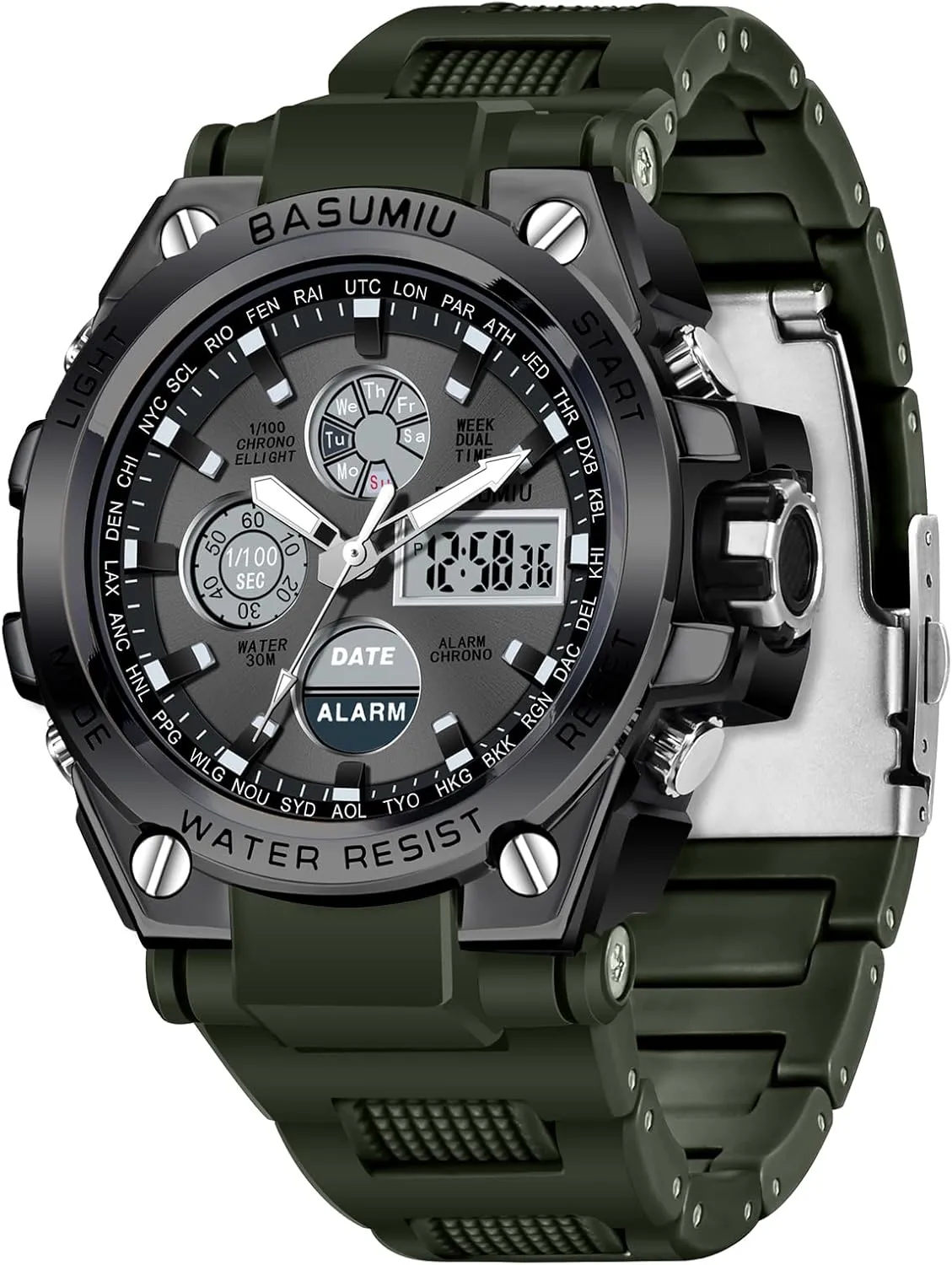 enormous loess amphibious holding Watches for Men, Waterproof Tactical Military Wrist Watches Digital Sports 